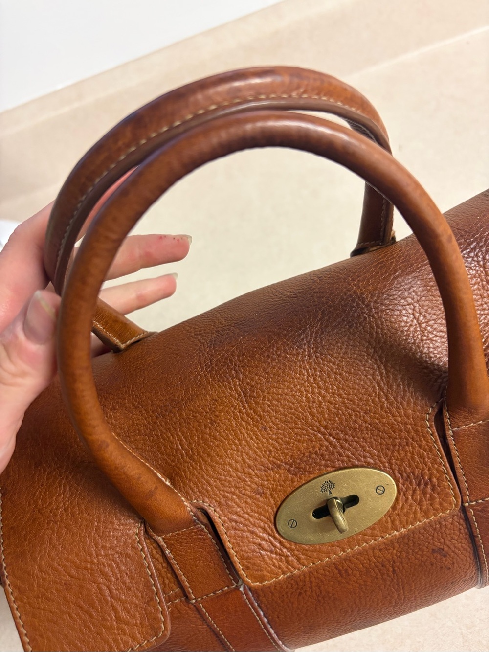 Mulberry Small Bayswater Oak Pebble Leather Satchel - Picture 11 of 15